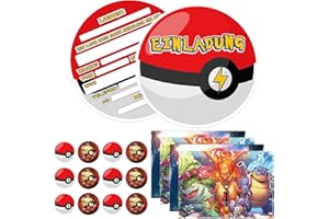 ZeiLaBang Kakadi 12 Stücke Einladungskarten Kindergeburtstag,12 Umschläge,12 Tattoo Aufkleber,Deutsche Einladungskarten,Partyeinladungen Einladungen Kinder,Geburtstag Einladungskarten Junge Mädchen