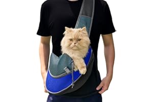 YUSHENGTAI Sac de transport pour petits chiens jusqu'à 6 kg, sac de transport réglable et sac de transport avec bandoulière, maille respirante - Pour chiots, chats et petits animaux en plein air, voyages