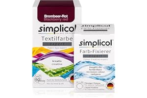simplicol Expert + fijador del Color Paquete de Kombi Fabric Dye: Tinte de Coloración para Textiles: Lavado a Mano o Lavadora - Blackberry Red Rojo