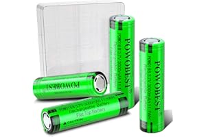 POWOBEST 3000 mAh Rechargeable NiMH Battery,POWO18B 3.7 V Flat Top Battery with Protection Box,NO.:1818-666-888B,for Camera,Small Fan,LED Headlamp,Product Patent Number: 6319875 (4 Pack)