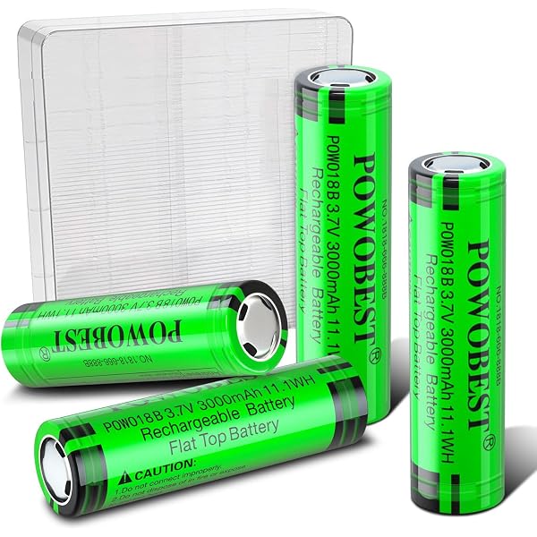 4 Batteries NiMH POWO18B 3000 MAh 3.7V - Rechargeables, Avec Boîtier De Protection
