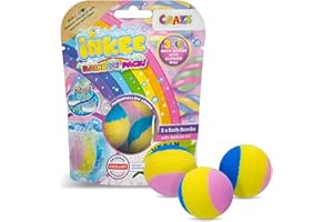 CRAZE INKEE RAINBOW | Set de 3 Boules de Bain Arc-en-ciel Bombes de Bain enfant effervescentes 3x 60g, Parfum Marshmallow, à l'huile d'amande douce