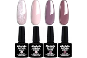 Allenbelle UV Nagellack Set 4 Farben,Gel Nagellack Geschenkset,Shellac Set Uv Gel Nail Art,Soak Off UV LED Gel Nagellack (CS-079)
