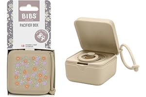 BIBS Liberty Schnuller Box mit Gummiband. Sterilisator Box für Schnuller. 100% BPA Freies Material - Strawberries and Cream Vanilla