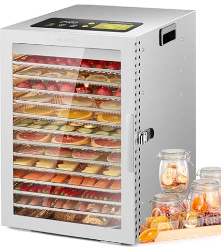 Essiccatore Alimenti Royal Catering RCDA-1000/59S - 1000W, 10 Ripiani, Acciaio Inox, Timer 15h - Foto 10