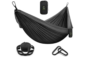 ‎GRASSMAN Grassman Hängematte Outdoor Ultraleicht, Camping Hängematte Fallschirmseide Tragbare mit Aufhängeset, Reisehängematte Atmungsaktiver für Trekking, Camping, Radtour, Angeln, Garten, Strand, 275x140cm