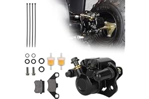 RUTU Bremssattel hinten rechts mit Bremsbelag und Kraftstoffölfilter für 50 cc-200cc,Coolster Taotao Kazuma Roketa Sunl Four Wheeler Baja Kinroad Trailmaster XRX 150 250–Schwarz