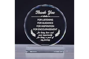 Cutywood Thank You Gifts Crystal Ornament, Gratitude Expression Gift for Women Men, Engraved Leaving Retirement Gifts, Modern Minimalist Desk Decoration