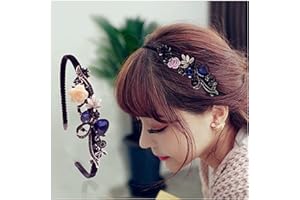 DISHOWME Diadema de diamantes de imitación de cristal 1920s Vintage flor perla aro para el cabello lazo nupcial banda para el cabello accesorios para la cabeza para mujeres y niñas (Flor de Cristal)