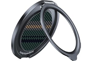 BENKS Magnetisch Handy Ring Halterung aus Kevlar Aramidfaser, mit Lederband-Griff, 360° Drehung Metallring Handy Griff Halter Fingerhalter für iPhone 17 16 15 14 13 12 Pro Max Air, Aurora