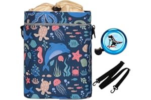 LOCAL LION Kids Bike Handlebar Bag, Bike Basket Front with Bell, Detachable Scooter Basket for Balance Bike, Tricycles, Toddler Bicycles