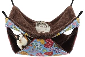 Homrich Hängematte für Kleintiere,Haustierkäfig Schlafmatte Zubehör Weiche und Warme Schläfer Hängematte für Chinchilla,Frettchen,Ratten,Hamster,Meerschweinchen, Eichhörnchen,Rennmaus,34 * 34cm