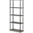 Furinno Toolless Shelves, Wood, French Oak Grey/Black, one size
