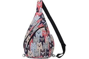 HUA ANGEL Sac de Poitrine Femme Homme Ultra Leger Sac à Dos Crossbody ave Bandoulière Convertible & Plusieurs Poches pour Sport Week-end Voyage Travail Randonnée Pickleball Piscine Plage