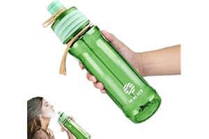 Healter 650ml Gourde Brumisateur eau Visage Brumisateur Rechargeable Bouteille Sport pour Hydratation en Extérieur outeille d'eau de Cyclisme étanche pour Fitness et Sports(Vert)