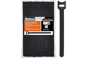Oksdown Klett Kabelbinder Wiederverwendbare Schwarz 50 Stück Klettband Klettkabelbinder Kabel Klettband Kabelklett Klettbinder Verstellbare Wiederverschließbar Kabelklettbänder