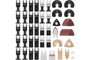 Vearter 100 Tlg Multitool Werkzeug Sägeblätter, Oszillationswerkzeug mit Schleifpapier, Multifunktionswerkzeug Zubehör für Holz, Metall, Nagel, Stein, Fliesen, Mörtel, Klebstoff, Farbe