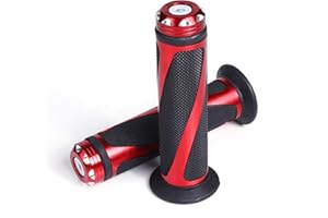 "FUWORANCE Fuworance 7/8'' Universal Motorrad Motorrad Lenker Griffe Griffe Ende Gummi Gel Aluminium Rot Paar