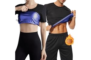 RISIPU Sweat Sauna Suit for Men Women Sauna T-Shirts Body Shaper Sweat Vest Sauna Tops Waist Trainer Slimming Weight Loss Workout Suit Exercise Fitness Short Sleeve Training Jackets Clothes