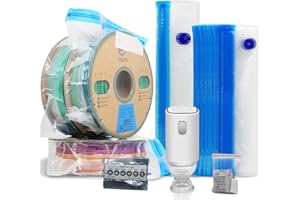 YOUSU Filament Storage Bags Vacuum Kit, Vacuum Bag Cleaning Drying Sealed 16 Bags with Two Sizes for 3D Printer Filament with Automatic Pumps/Desiccants/Humidity Indicator Cards/Clips