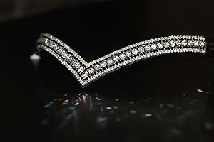 Equipride Beautilful - Fascia per frontalino a forma di V con cristalli luccicanti, per briglie da dressage