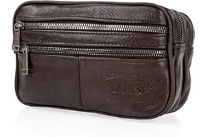 Lois - Bolso De Mano Hombre, Bolso Hombre Elegante De Piel Con Cremallera Y Asa De Muñeca Para Eventos Y Viaje