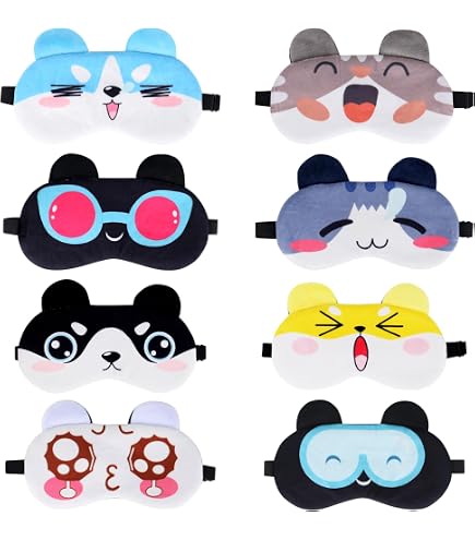 Lusofie Masque De Sommeil Enfant 2 Pièces - Masque Yeux Soie Mignon Réglable Avec Sac Rangement