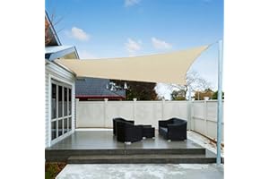 AXT SHADE żagiel przeciwsłoneczny 3x4m Prostokątwodoodporny żaglowa blokada promieniowania UV, ochrona przeciwsłoneczna do ogrodu, balkonu i tarasu-Khaki