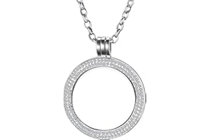 Morella Dames Collier 70 cm en Acier Inoxydable avec pièce de Monnaie en Zirconium pièce Pendentif de 33 mm argenté