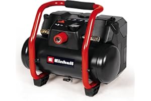 Einhell Compressore a batteria TE-AC 36/150 Li OF-Solo Power X-Change (36 V, max. 8 bar, serbatoio da 6 l, capacità di aspirazione 150 l/min, manometro, senza olio, batteria esclusa)