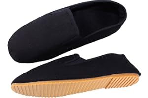 BAY SPORTS Bay Kung Fu Schuhe Thai Chi Chinesische Slipper Gummisohle Wushu Yoga Tai Chi Kampfkunst schwarz Qi Gong Win Tsung