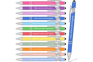 Sinmoe 24 Pezzi Penne a Sfera Ispiratrici Penne Retrattile con Citazioni Motivazionali in Metallo 2 in 1 Penna Touch Screen Penne Stilo con Inchiostro Nero Regalo per Natale Laurea Collega Amico