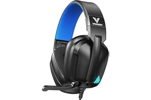 Vakedy HW11 Cuffie Gaming per PS4,PS5,PC,Xbox,Switch,Cuffie da Gaming con Filo Microfono a Cancellazione di Rumore,Cuffie da Gioco con 3.5mm Jack e Controllo Volume Gaming Headset Nero/Blu