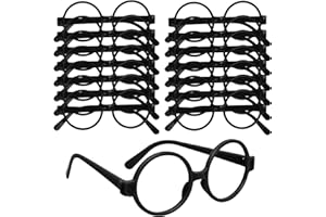 Bhoulandi 16 Pcs Kids Plastic Glasses Frame, Colorful Children Wizard Round Glasses Frames Pretend Eyewear, Child Toy Eyeglasses No Lenses for Cosplay Birthday Gifts Fancy Dress Party