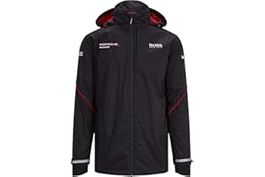 Porsche Motorsport Team - Chaqueta impermeable negra con kit de deportes de motor