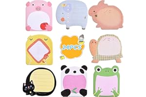 La Llareta 24 Pièces 480 Pages Sticky Notes, Mini Notes Autocollantes, Feuilles Notes Autocollantes ​Mignonnes, pour Le Réfrigérateur, Notes De Bureau Pour l'École, Mémo De Bureau (8 Styles)