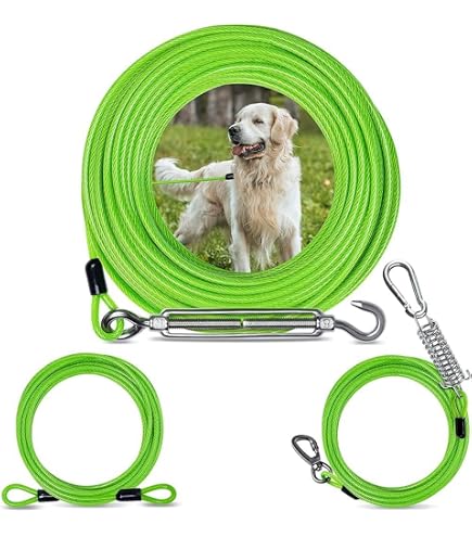Luffwell Hundelaufsystem Für Große Hunde Bis 113 Kg – 30,5 M Seil, 4,6 M Leine, Rollbar