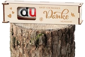 BOFUNX Du hast ein dickes Danke verdient - Holz Geschenkbox für Schokolade Verpackung Danke Geschenke Danke Geschenkbox Geschenkideen für Mama Papa Lehrer Erzieherin Kita Kollegen Freund