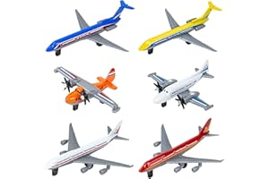 Tcvents Toy Airplane, 6 Pack Diecast Airplane Toys for Boys Age 3-12, Aircraft Plane Playset, Glider Planes Airlines Plane Toys for Birthday Party Gift for Kids Boys Toy Girls