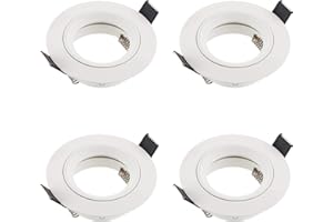 ‎SEBSON SEBSON Gehäuse für Einbaustrahler mit GU10 Fassung LED Halogen 230V - Einbaurahmen Aluminium Rund, Lochdurchmesser 65mm (min. 60mm, max. 70mm, Deckenbeleuchtung - 4er Set