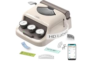 Makeid Q1 Self-Adhesive Tagger, Drukarka Portatil Bluetooth do domu i biura, Kompatybilny z iOS i Androidem, Wyczyść nadruki, szablony i czcionki niestandardowe