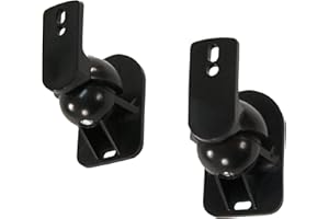 ETT - 1 coppia di supporti per altoparlanti, portata: 5 kg, inclinabili fino a 15°, orientabili fino a 180°, colore Nero