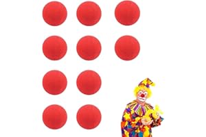 TUKNN Clown Nose, Espuma Clown Nose, Rojo Esponja Payaso Nose, Nariz de Payaso Rojo, Bola de Esponja de Payaso, Fiesta de Magia de Navidad, Fiesta de Cumpleaños, para Fiestas, Cosplay, 10 Piezas