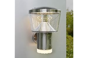 NBHANYUAN Lighting® LED Outside Lights Mains Powered Stainless Steel Exterior Wall Light IP44 Weatherproof 3000K Warm White for Yard Porch 1000LM