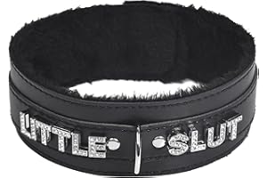 ADEMISHIA Pink Fluffy Choker Necklace For Women, Soft Plush Leather Collar With Rhinestones Letters Punk Gothic Cosplay Jewelry