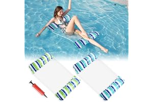 Aohcae 2 Stück Luftmatratze Pool, 4 IN 1 Wasserhängematte ErwachseneAufblasbare Wasserhängematte mit Pumpe die Sich Ausruhen und Spielen Können, Luftmatratze Wasser für Erwachsene und Kinder Geeignet