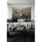 Barbaros Desenli Duvar &Ouml;rt&uuml;s&uuml; Duvar Halısı Tapestry S&uuml;etimsi Dokulu%100 Polyester Kumaş