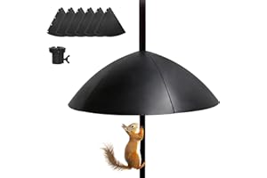 SYITCUN 46cm Squirrel Proof Baffle for Protecting Bird Feeders and Houses,Pole Mount Raccoon Guard Stopper,Heavy-Duty Squirrel Proof Guard for Outside Shepherd Hooks,Bird Feeder Accessories