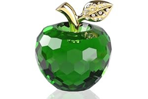 DOJOZ Briefbeschwerer aus Kristall, Apfel, Basteldekoration, Tischdekoration, Statue, Heimdekoration (grün)