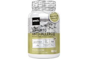 ANIMIGO Integratore Cane per Allergie Cutanee, Ambientali, Alimentari e Dermatite Cane, 120 Compresse Gusto Pollo con Semi d'Uva, Semi Zucca, Buccia Psillio, Farina Riso Integrale, Curcuma per tutte le Razze